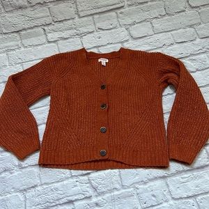 Girls orange v neck sweater